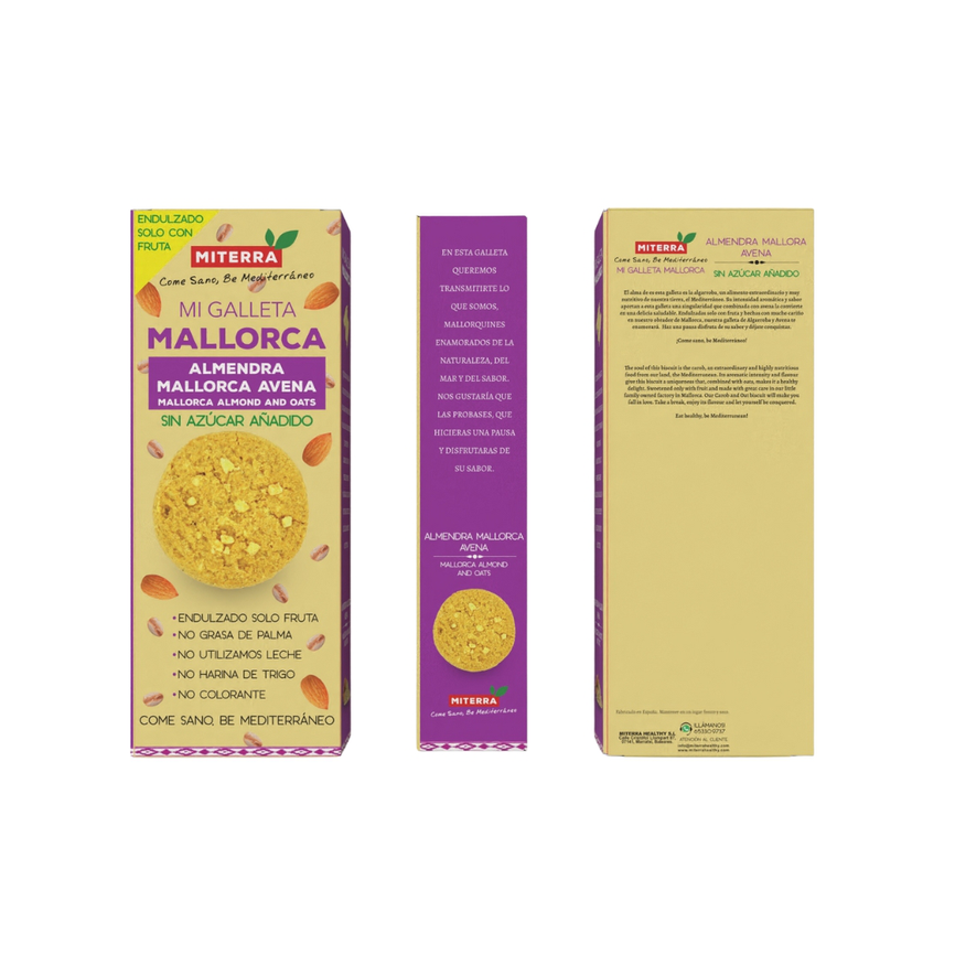 MI TERRA - GALLETAS Y DESAYUNOS - DULCE - GALLETA AVENA Y ALMENDRA MALLORCA - 200GR