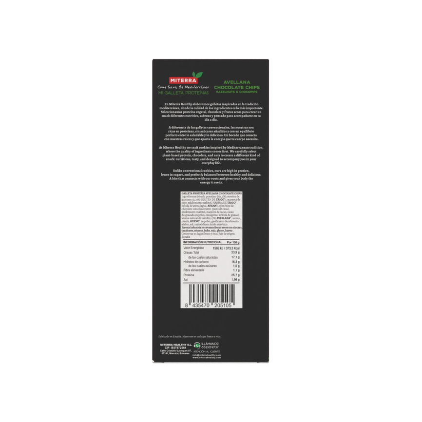 MI TERRA - GALLETAS Y DESAYUNOS - DULCE - GALLETAS PROTEINA AVELLANA CHOCOLATE - 175GR